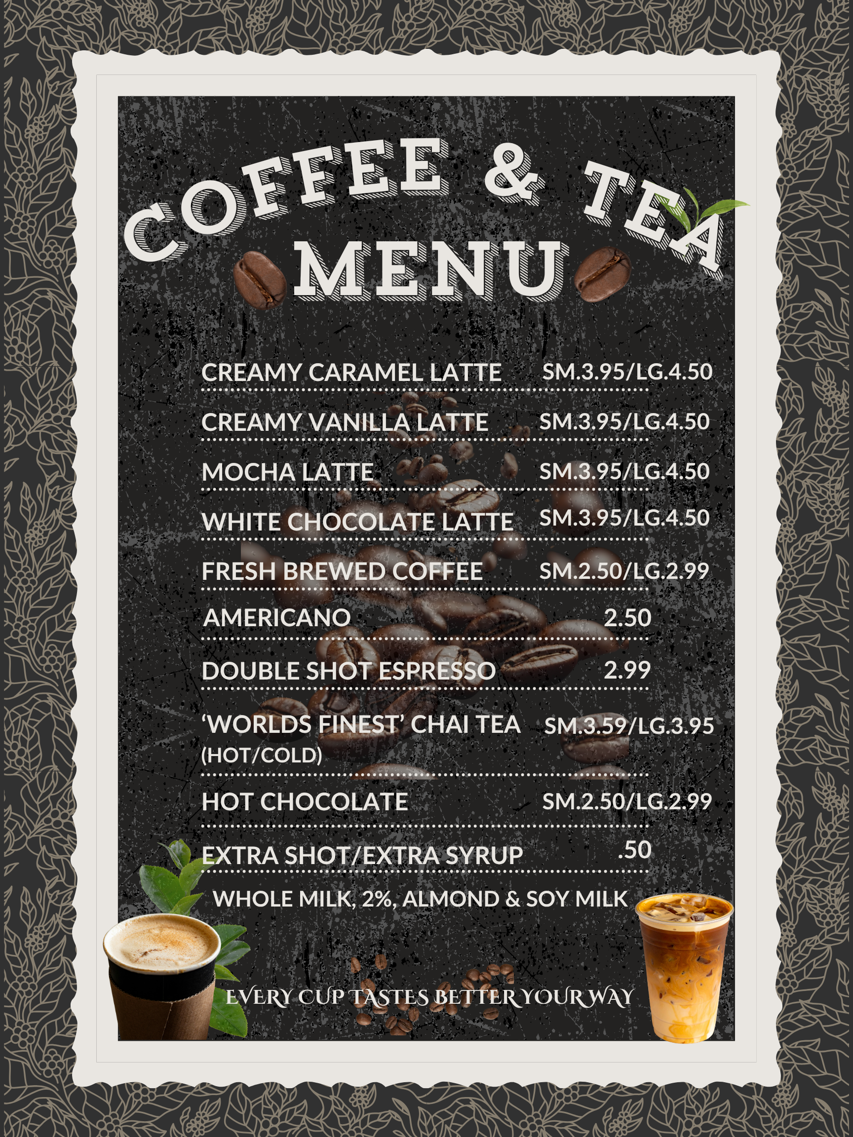 Drink menu design by DraftCraft